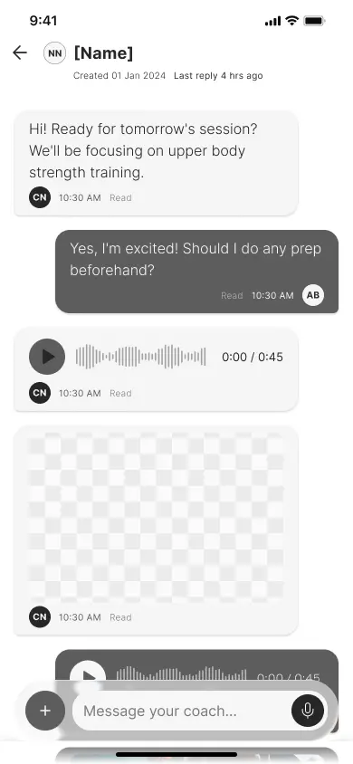 Chat — message input active